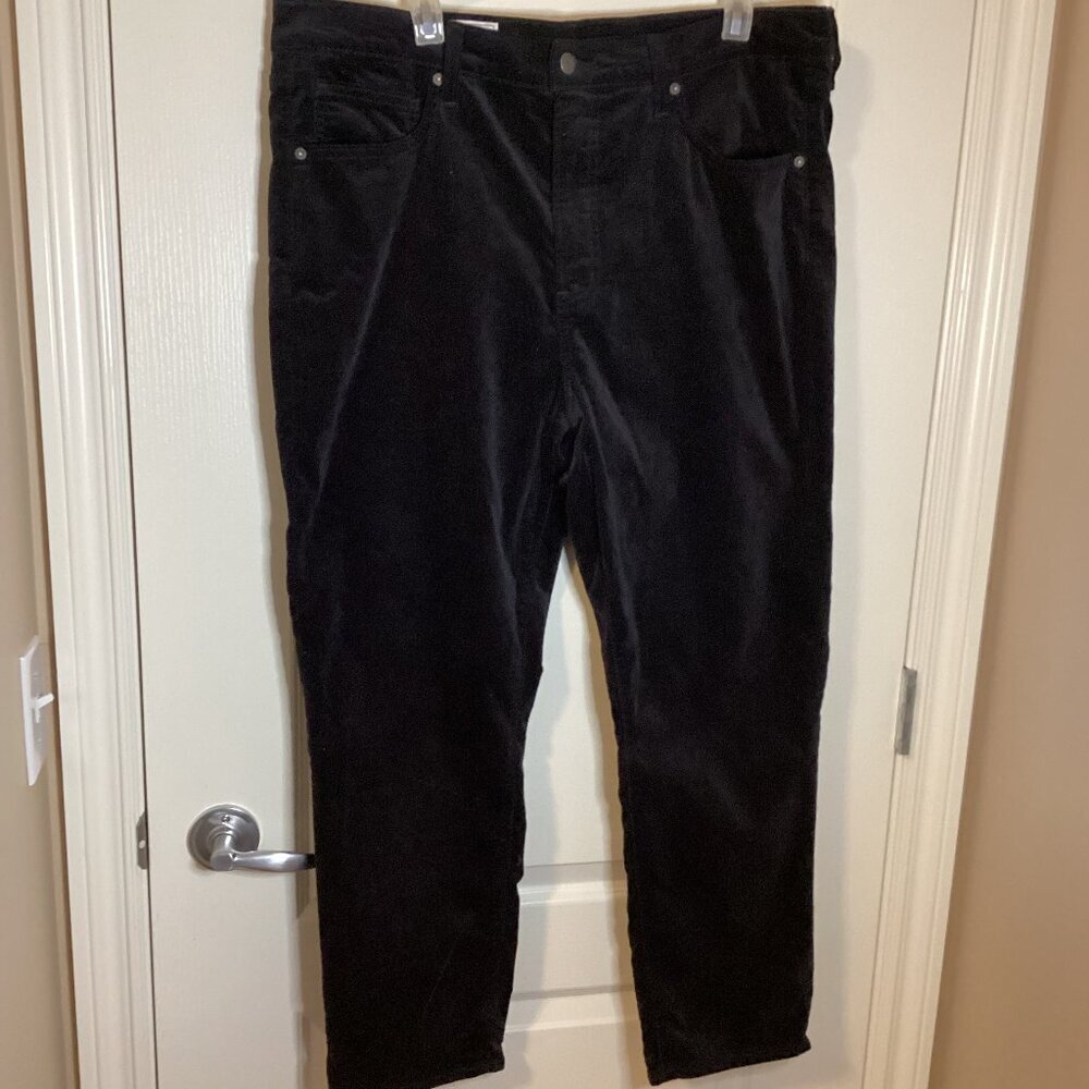 Gap Women's Vintage Slim High Rise Black Corduroy Pants Size 34/18 RS